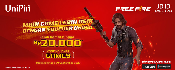 Main game lebih asik dengan Voucher UniPin – Promo Diskon hingga Rp 20.000 Voucher UniPin di JDID